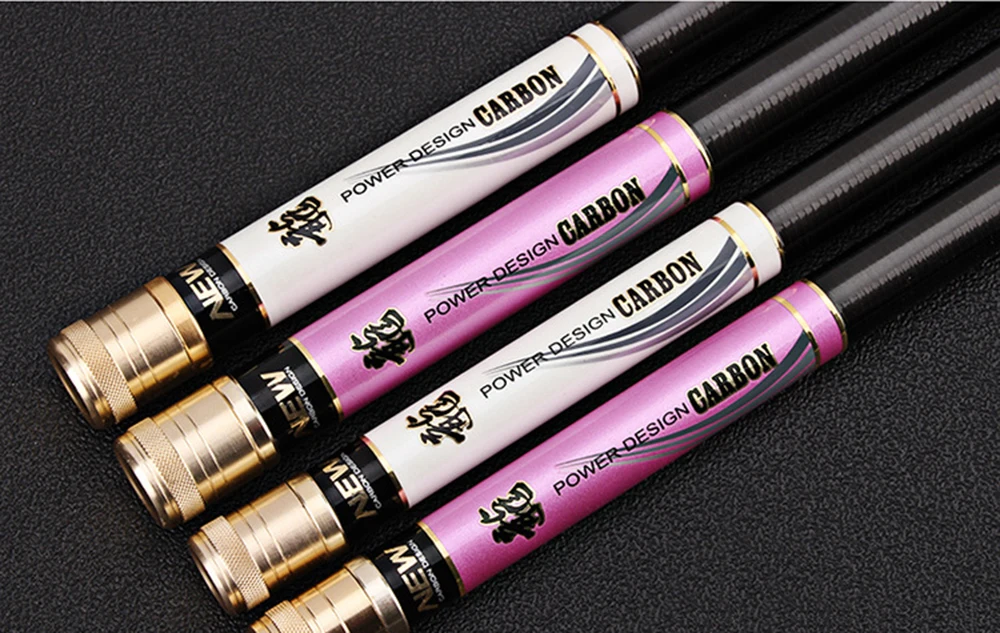 Vara de Pesca Vara de Mão Cheio de Fibra de Carbono m de Comprimento h5 para Carpa Forte Resistência Taiwan Superhard Pólo Ultra-leve 3.6-7.2 9 Cheap Varas de pescar