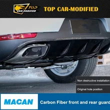 Бесплатная доставка Macan спереди and заднего бампера, Авто Front задний бампер автомобиля Front and сзади мини пластина для Porsche углеродное волокно