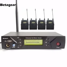 Betagear UHF Беспроводной внутриканальный монитор системы в ухо этап беспроводной монитор системы IEM 510 4 приемника 1 передатчик