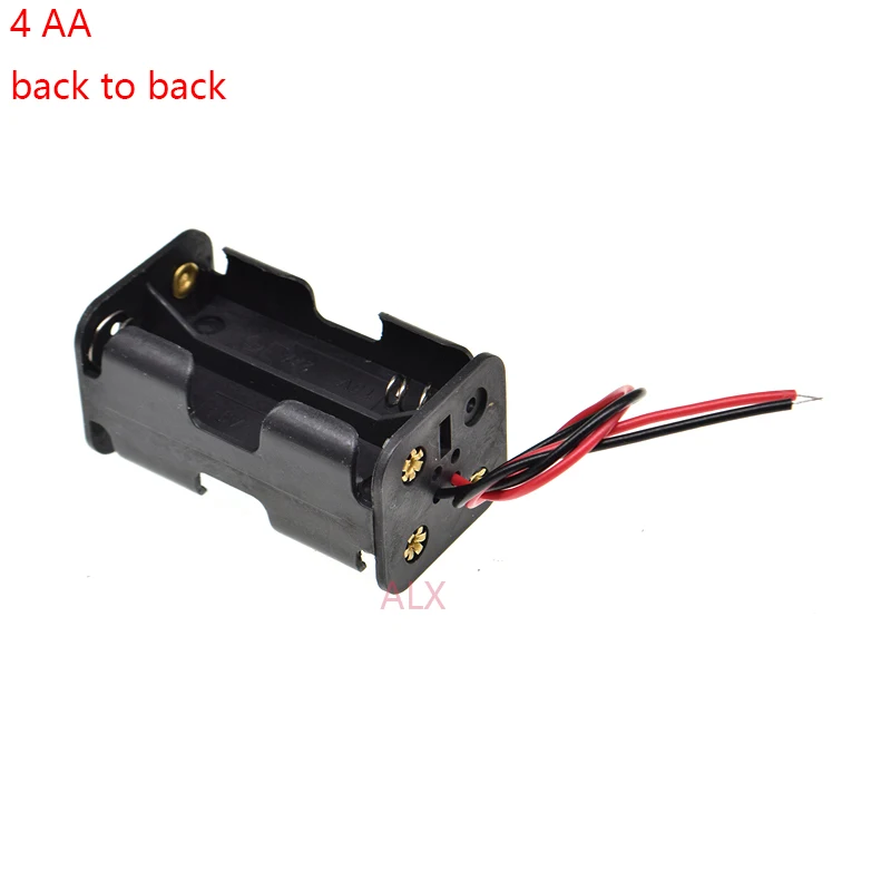 4xAA 6V Double Sided Battery Holder Clip On Tabs Wired Cable Plug 4x1.5V
