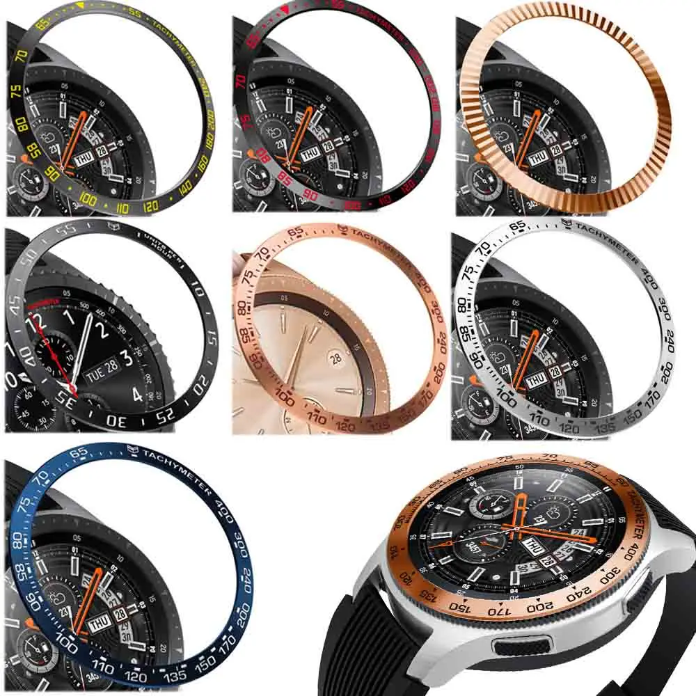 Стальное кольцо для Samsung Galaxy Watch 42 мм/46 мм/Gear S3 Frontier клейкое металлическое покрытие