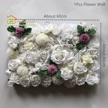 

3D Artificial Flower Wall And DIY Flower Runner Wedding Decorations Backdrop Pink And White Rose Hydrangea And leaves