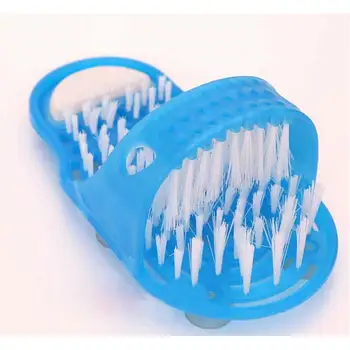 

2019 Origional Shower Feet Foot Cleaner Scrubber Washer Brush Massage Brush Clean Bathroom Shower Blue Slippers Spa Bath Brushes