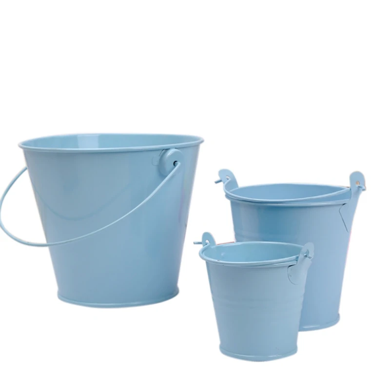 

Mini Tin Buckets Colorful Tinplate Pails with Handles Flower Plant Pot Desktop Home Decoration