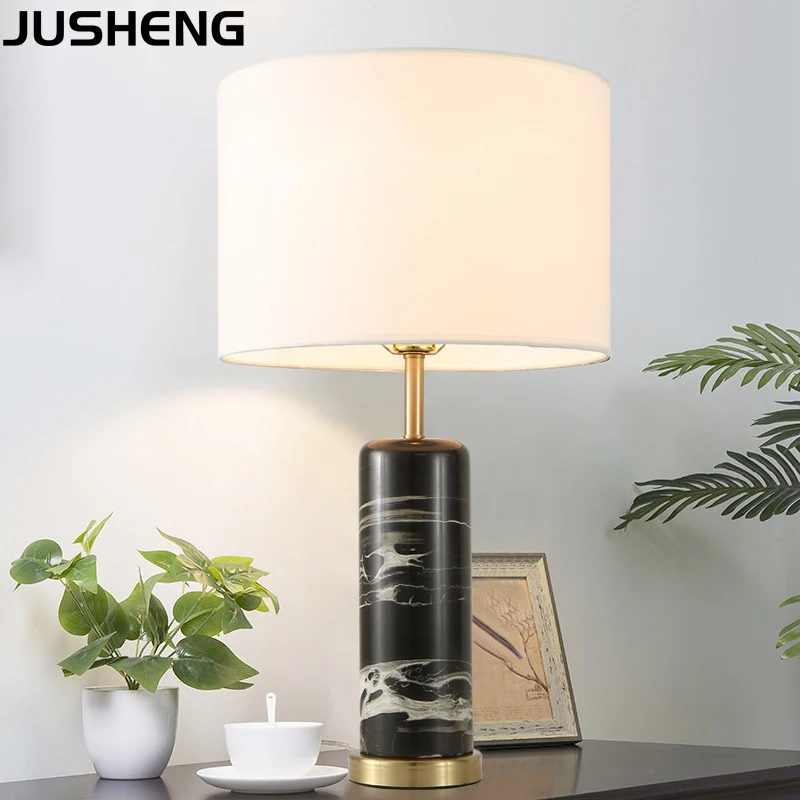 

JUSHENG Modern Bedroom Marble Table Lamp for Bedroom decoration bedside lamp
