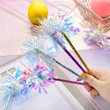 Beautiful Cute Rainbow Colors Silk Ball Pen Iridescent Laser Ballpoint Pen for Kids School Stationery Gift Korean Supplies