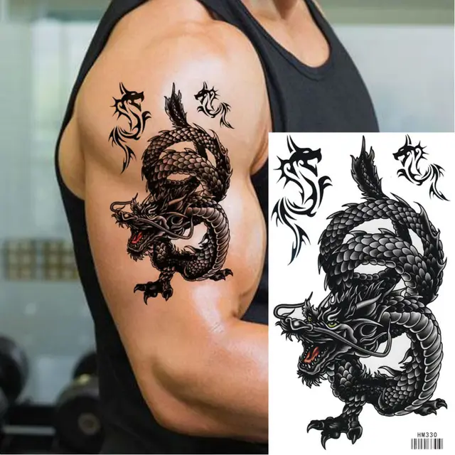 King Horse Body Art, Eastern Dragon Designs,Waterproof