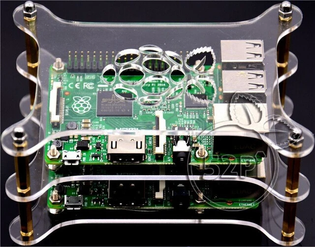 

2-layer Transparent Acrylic Case Clear Shell Enclosure With Logo For Raspberry Pi 2 Model B & Raspberry Pi B Plus DIY