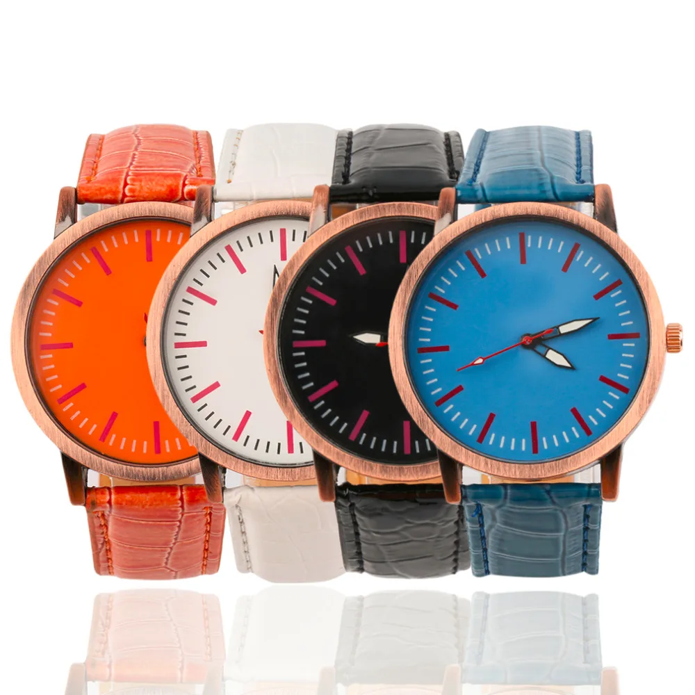 По всему миру магазине Элегантный Простой Разработанный Для женщин Для мужчин Пара Круглый циферблат кварцевые наручные часы Relogio