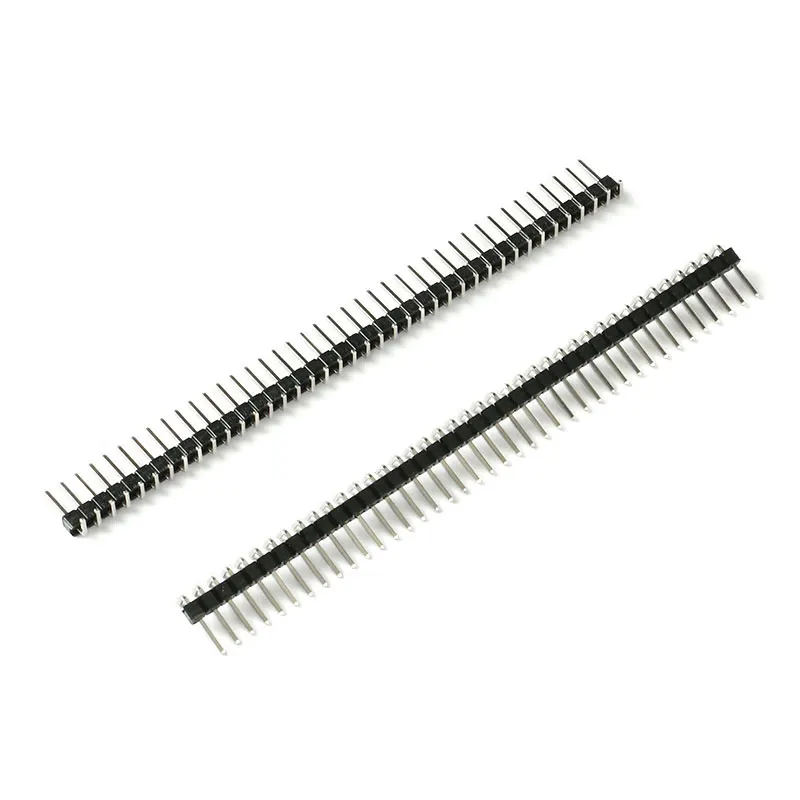 10 sztuk/partia 2.54mm 1*40p 90 stopni kątowy jeden rząd mężczyzna R/A głowica pinowa pozytywne/odwróć PCB złącze karty Pinheader