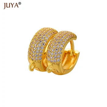 

Gold Black High Quality Copper Metal Crystal Big Hoop Earrings Accessories for Earrings Jewelry Making DIY Findings Gift