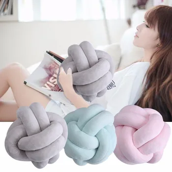 

Hot Sale Creative Knotted Pillow 18 cm (2 Clusters ) European Style Solid Concise Cushion Home Decorative Cheap New