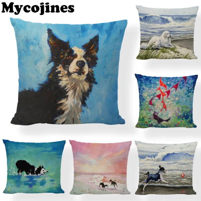 Best Offers Clever Border Collie Decorative Cushion Cover Seagull Wave Print Linen Car Seat Home Sofa Living Room Chair Decorate Pillowcase Best Offers Clever Border Collie Decorative Cushion Cover Seagull Wave Print Linen Car Seat Home Sofa Living Room Chair Decorate Pillowcase