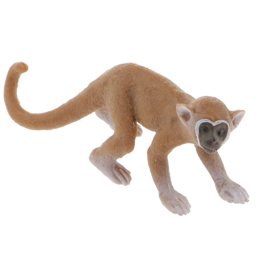 MagiDeal 1Pc Realistic Squirrel Monkey Wild Animal Figurine Model Action Figure Kids Toy Home Office Desk Decor