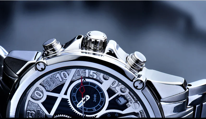 Chronograph Sport Men Watches BINGER Luxury Brand Watch Quartz Watch Military Clock Stainless Steel