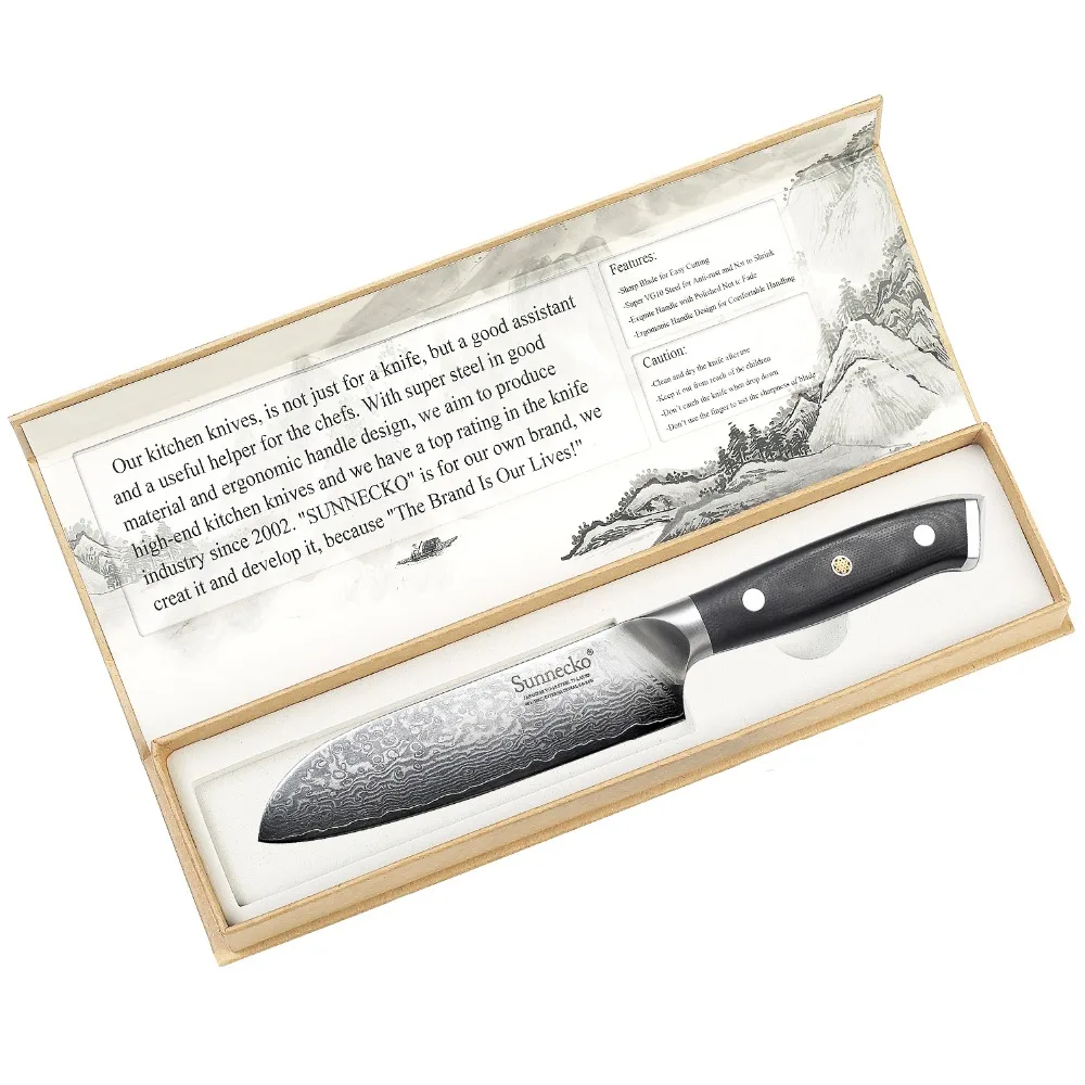 SUNNECKO 2 шт. нож из дамасской стали комплект Santoku универсальный нож для очистки овощей японский VG10 Core Шлифовальный G10 ручка шеф-повара нарезки лосося повара ножи