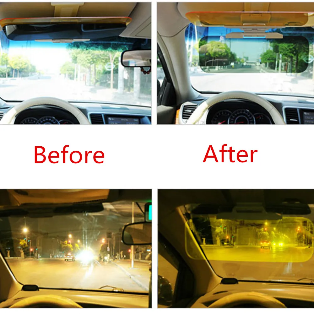 Высокое качество День Ночь анти-ослепительный автомобиль солнцезащитный козырек HD ослепительные очки вождения зеркало УФ складной флип вниз HD для прозрачного обзора козырек