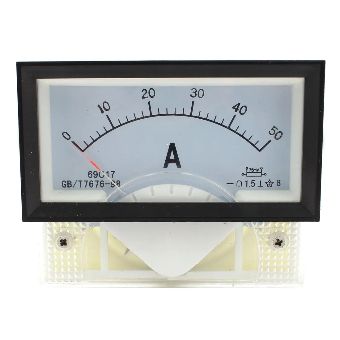 69C17 0 50A Rectangle Panel Gauge Meter Analog Ampere Ammeter Class 1.5