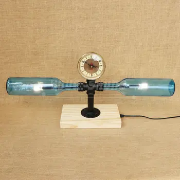 

Fashion design 4 color wooden base winebottle desk lamp
