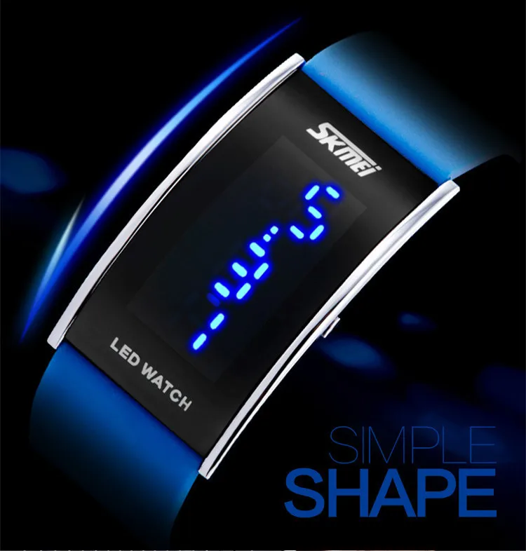 Бренд крутые унисекс светодиодный часы карамельного цвета спортивные цифровые наручные часы Силиконовые часы корейские мужские и женские 30 м водонепроницаемые часы NW789