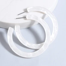 Богемные акриловые ацетатные серьги-кольца для женщин, коричневые полимерные геометрические кольца с большими кругами, модные ювелирные изделия, подарки на день рождения