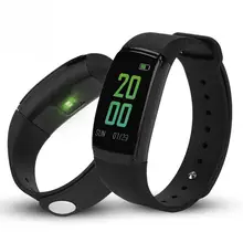 Модный водонепроницаемый Bluetooth умный Браслет кровяное давление монитор сердечного ритма браслет черный