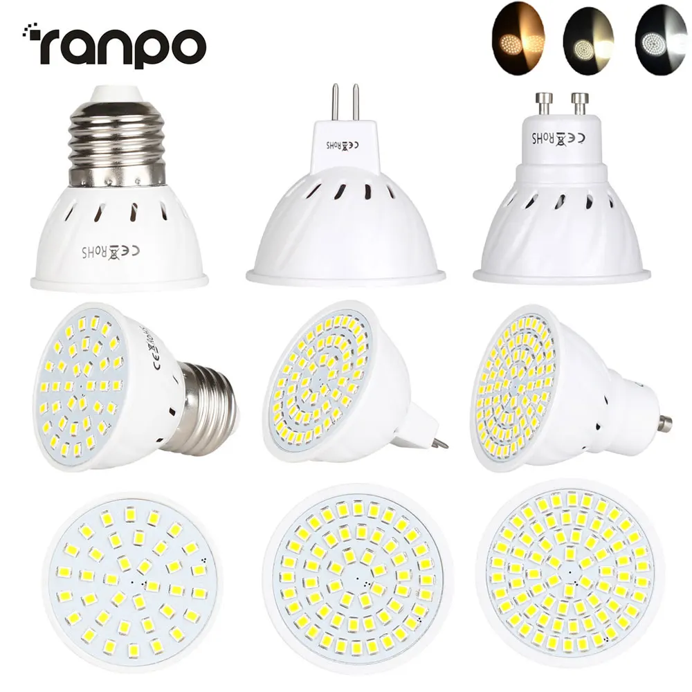 

Super Bright GU10 MR16 LED Light Bulb E27 Led Lamp Spotlight 4W 6W 8W AC 110V 2835 SMD Lampada Led Candle Luz