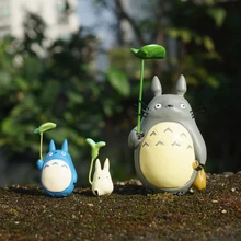Фея, миниатюрная, набор из 3 листьев и сумки Тоторо, Miyazaki студия Ghibli Мой сосед фигурки Мультяшные полимерные игрушки