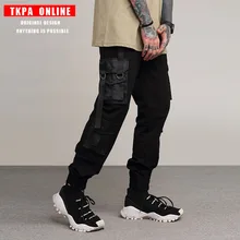 

TKPA High Street Black Joggers Pants Multi Pockets Cargo Pants Mens Casual Pants Male Trousers Fashion Sweatpants