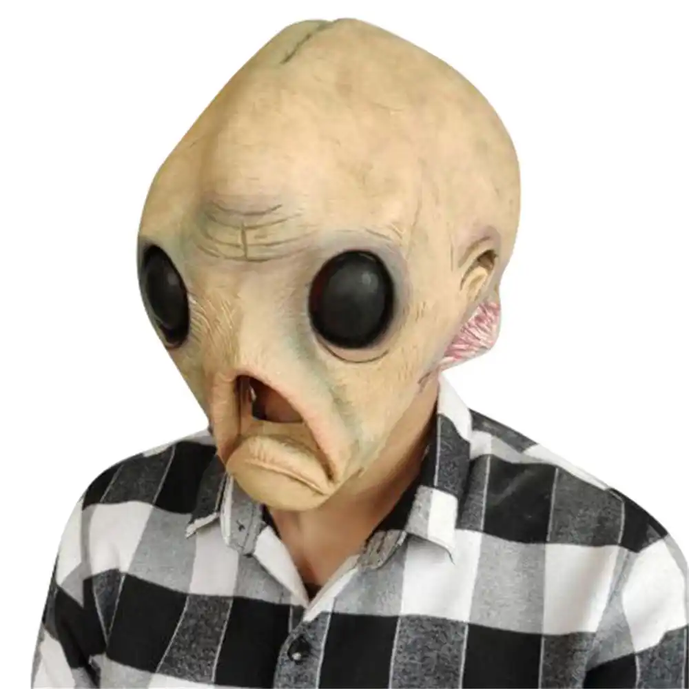 リアルなufoエイリアンマスクハロウィン怖がっ装飾不気味なラテックスはげホラーゴーストマスク衣装のコスプレの小道具 Anime Costumes Aliexpress