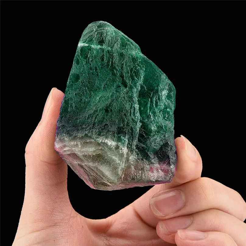 Stones Natural Hexagonal Crystal Quartz Healing Fluorite Wand Stone Purple Green Gem decoration gift #4A19 (2)