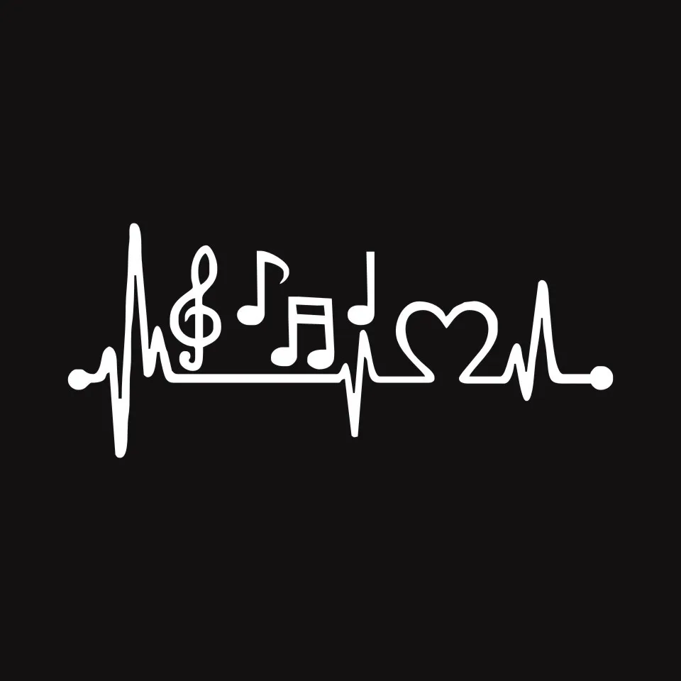 Cunymagos Music Notes Heartbeat Car-Styling Vinyl Car Sticker Creative Car Accessories Car Body Window Decal Sticker 21.58 (4)