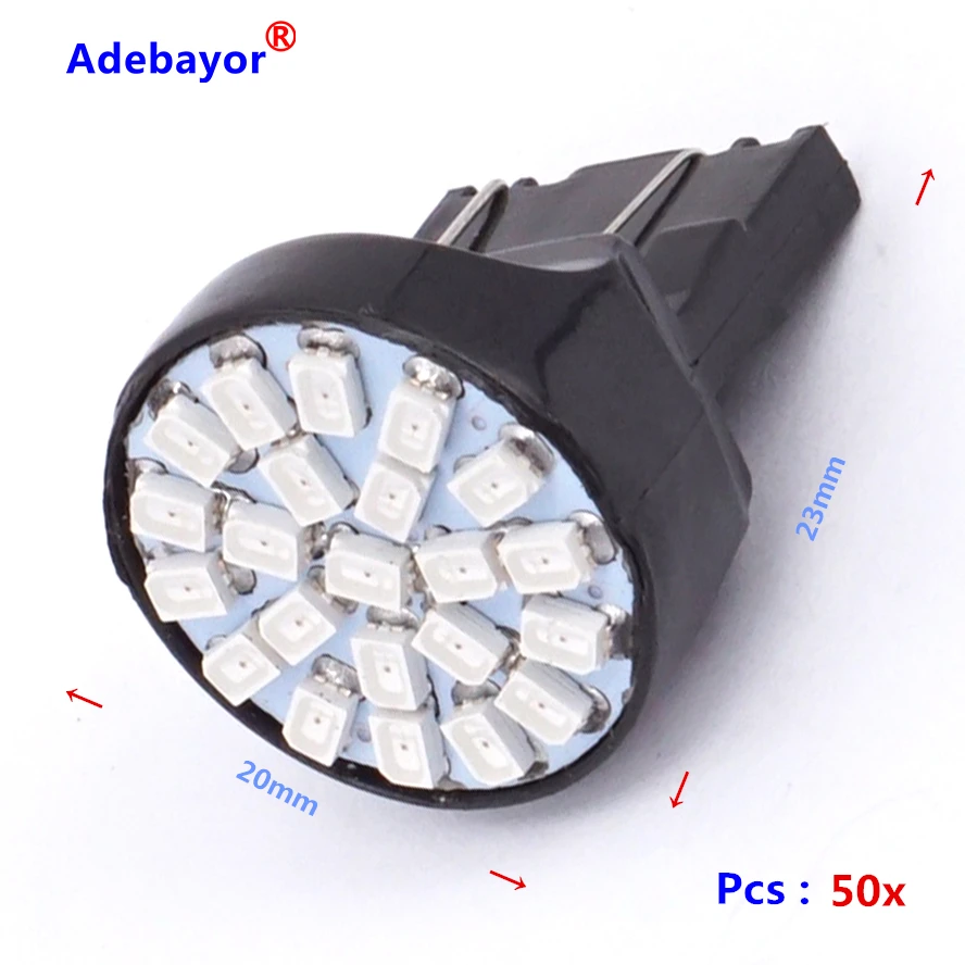 50X T20 7443 W21/5W 22 1206 светодиодный 3020 SMD Автомобильная реверсивная резервная лампа