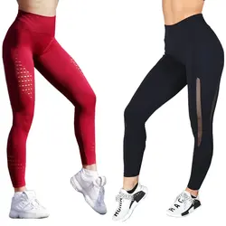 Леггинсы для йоги, женские штаны, спортивные однотонные леггинсы, растягивающиеся леггинсы для фитнеса, спортивные колготки для бега