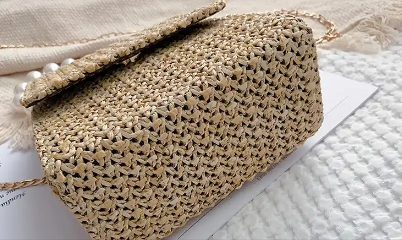Women Pearl Straw Handbags 3 Colors Small Chain Belt Summer Beach Bags Brand Designer Whole
