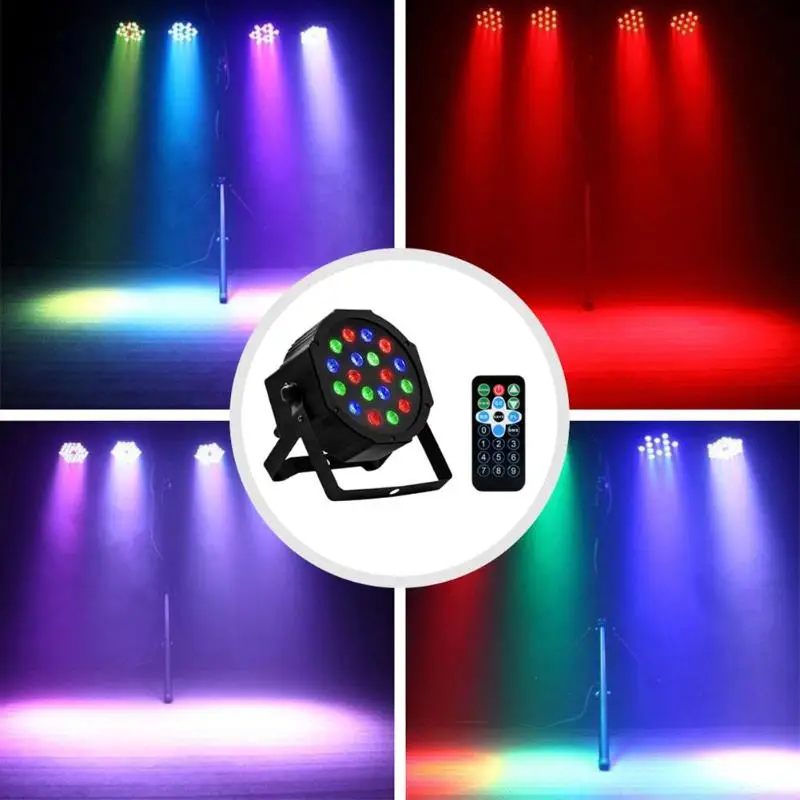 

18 LED Remote Control PAR Stage Light Auto Show Lamp Sound Activated Stage Light Auto Sound Activation Disco Party Lamp