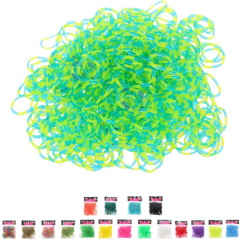 

600PCS Rainbow Mega Refill Loom Rubber Bands DIY Bracelets Bands Party Favor Art Crafts For Girls