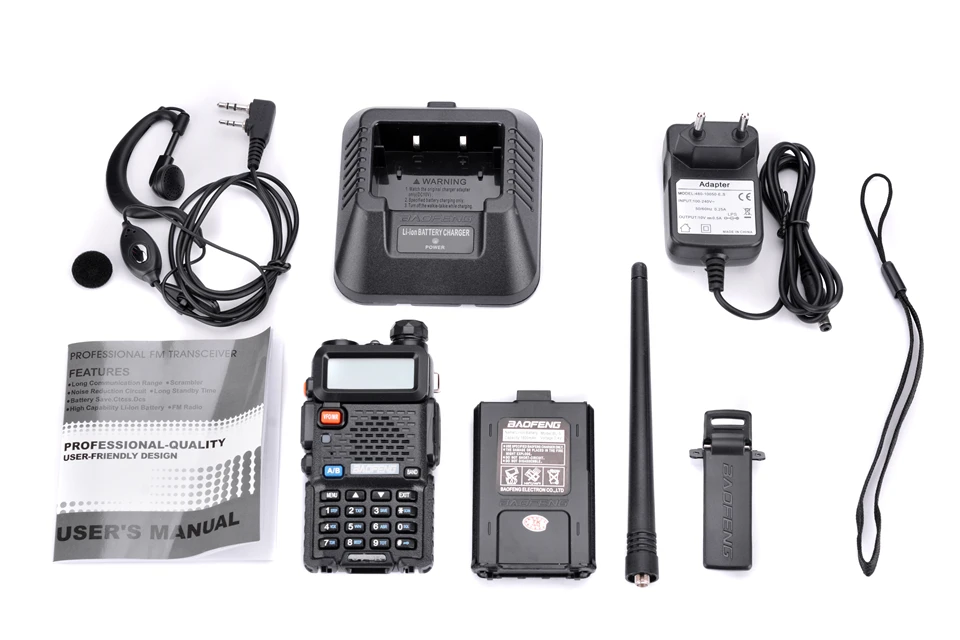 Baofeng UV-5R портативная рация Двухдиапазонная профессиональная 5 Вт UV 5R Ham двухстороннее радио UV5R портативная охотничья радиостанция КВ трансивер