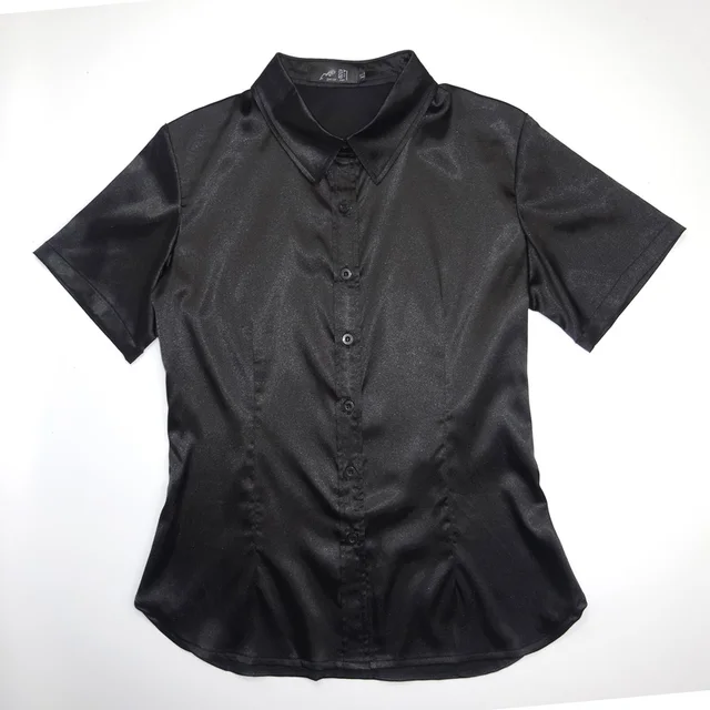 satijnen zwarte blouse satijnen zwarte blouse