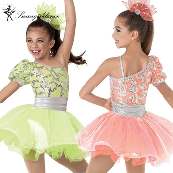 

Pink child Jazz&Tap dance costume ballet stage performance sequin ballet costume tutu for girls BL0013