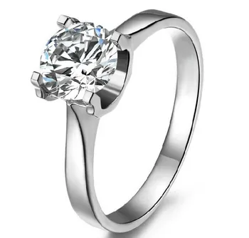 

D Color VVS1 Moissanite Solid 14K White Gold Engagement Women Ring Lovely Diamond Wedding Jewelry