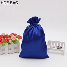 Атласные волосы складной чемодан мягкий светоотражающий Шелковый карман высококачественные ювелирные изделия/макияж/подарок/волосы парики сумки на шнуровке на заказ логотип печать