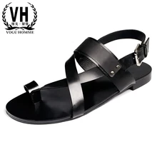 Летние мужские сандалии; кроссовки; мужские шлепанцы из натуральной кожи; Вьетнамки; повседневная обувь; пляжные сандалии в римском стиле; Мужская универсальная обувь из воловьей кожи