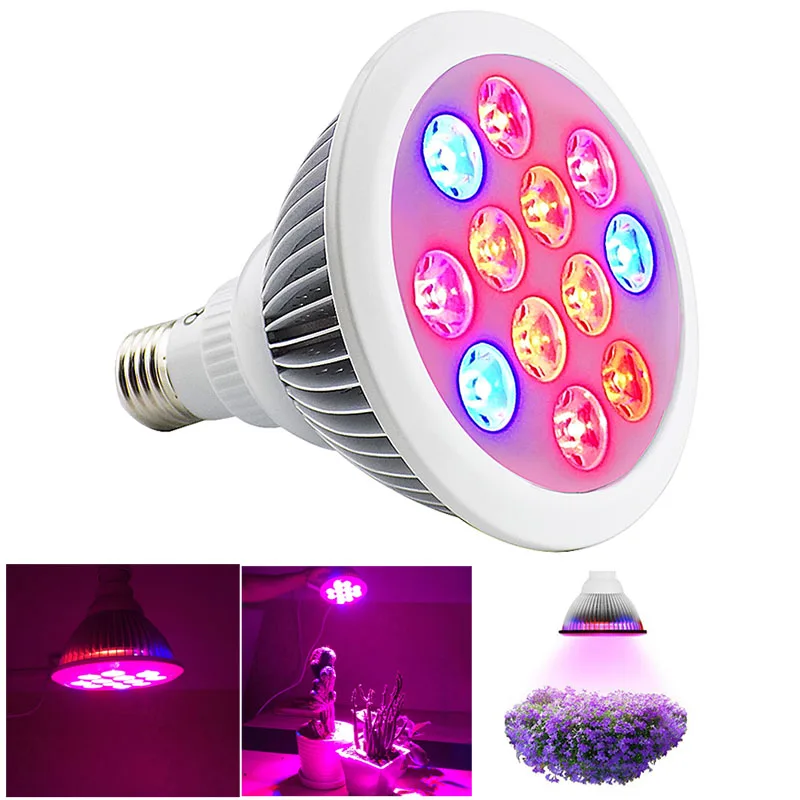 

1Pcs 12W 24W 36W LED Grow Light Hydroponics System E27 Plant Growing Lamp Bulbs for Seeding Vegetable Garden Flower Greenhouse
