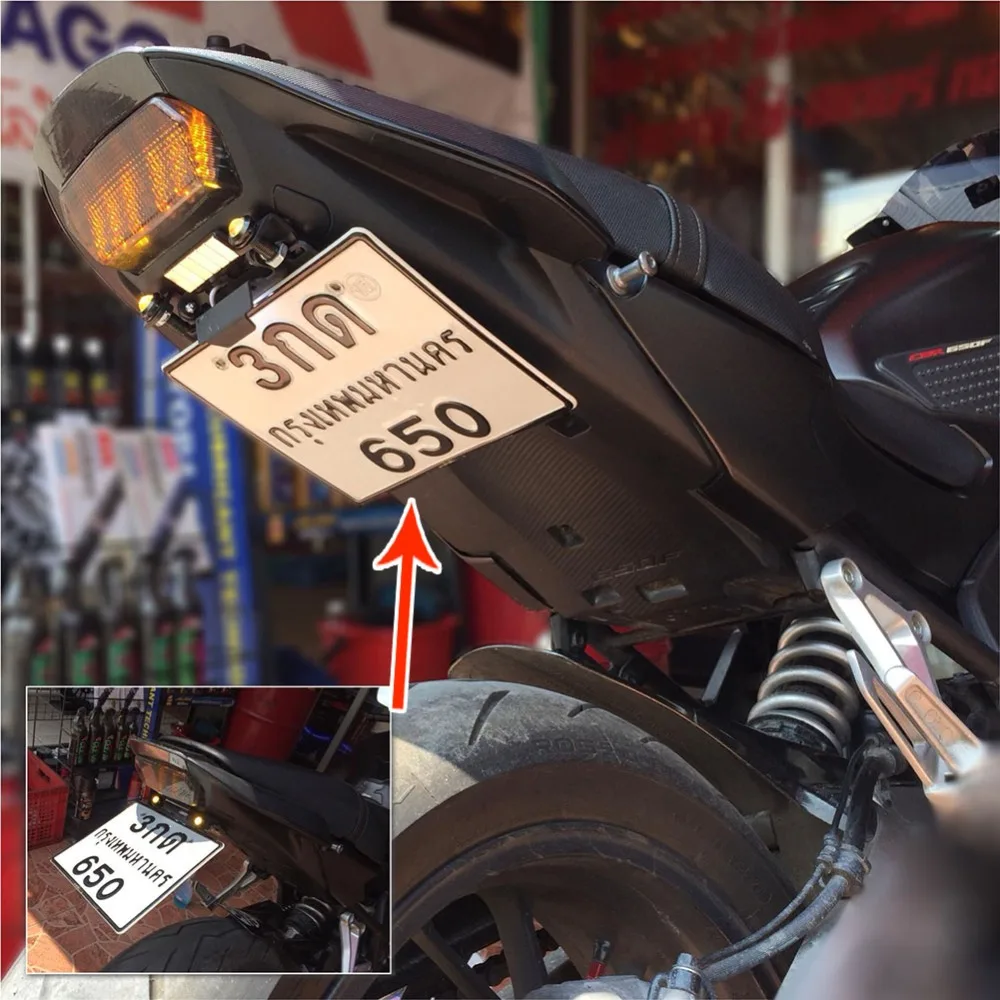Универсальный держатель номерного знака для регистрации мотоцикла светодиодный фонарь подходит на Судзуки Kawasaki Yamaha Honda BMW KTM Ducati Aprilia
