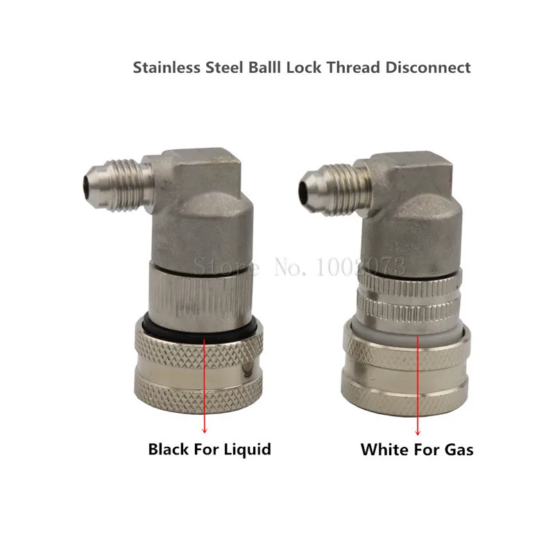 Stainless Steel MFL Thread Ball Lock Disconnect Liquid and Gas with 516 Swivel Nut Cornelius Style Home Brewing