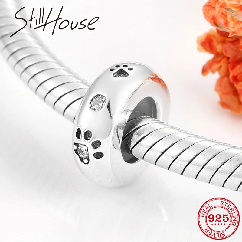 

New Arrival Dog claw Spacer Stopper Beads 925 Sterling Silver fits pandora charms silver 925 original Bracelet Jewelry