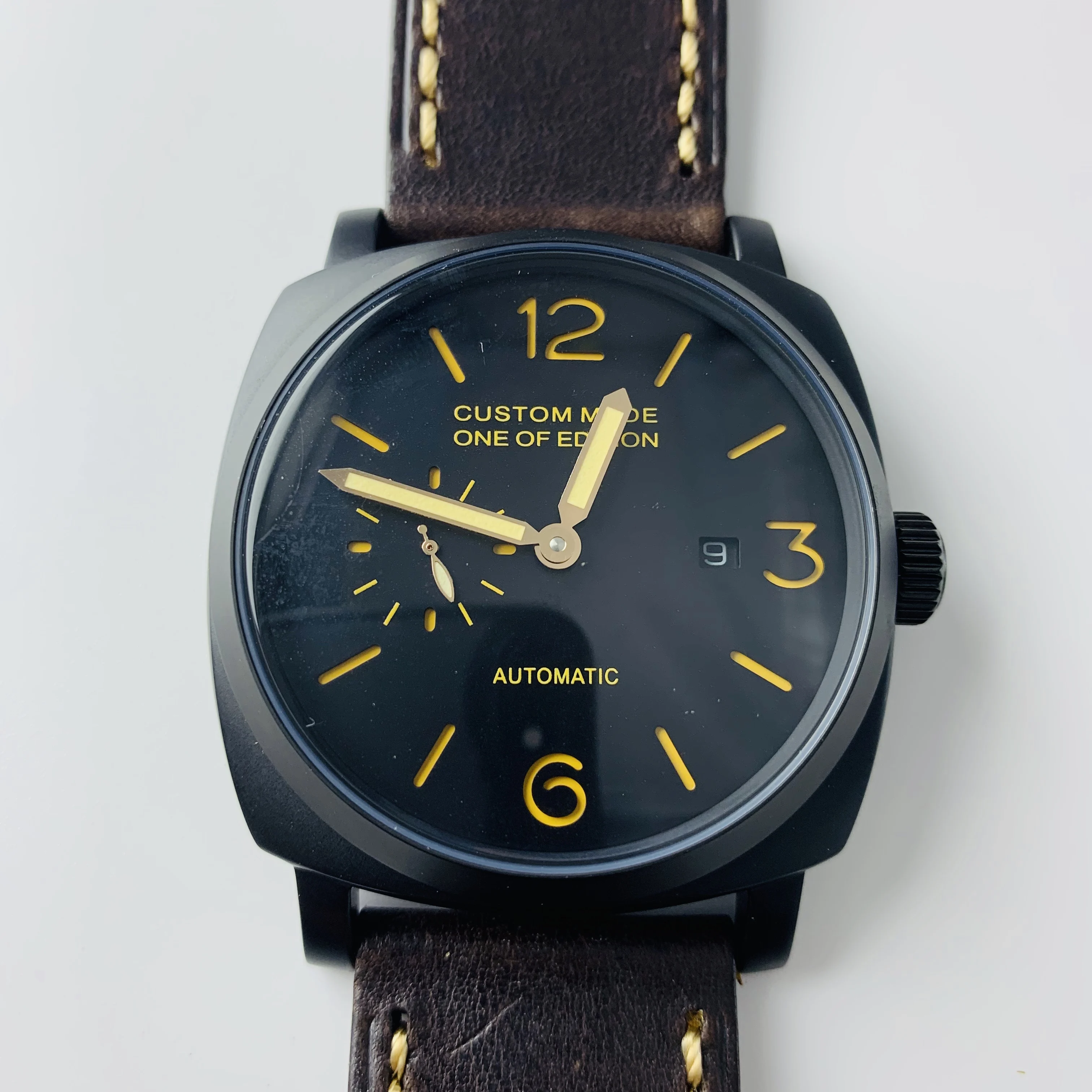 

New Luxury Business 47mm Men's Watch Automatic Mechanical Stainless Calendar Military Watch