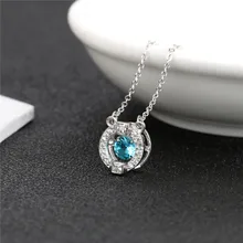 Hot selling 100% sterling silver 925 jewelry Quality AAA Cubic Zircon round stone pendant necklace Hot selling 100% sterling silver 925 jewelry Quality AAA Cubic Zircon round stone pendant necklace