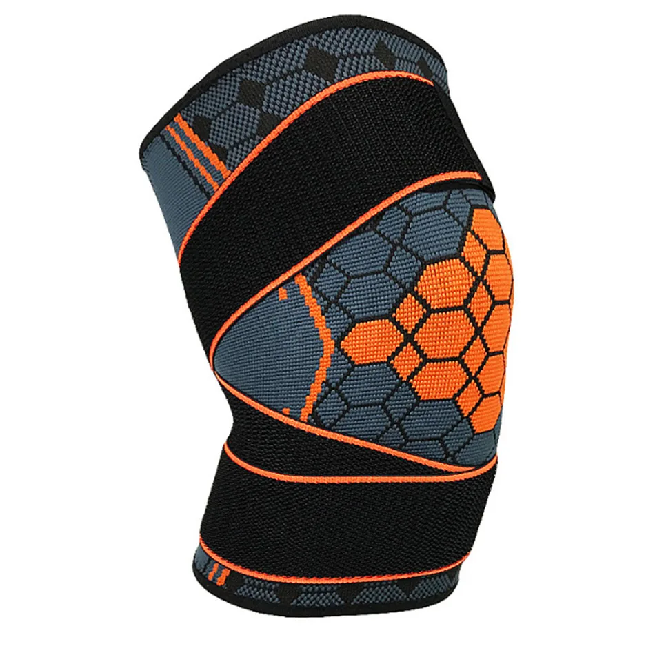 REXCHI 1 шт. спортивные наколенники давление колено поддержка безопасности Защитное снаряжение Регулируемый эластичный Brace Pad Баскетбол волейбол - Цвет: Оранжевый